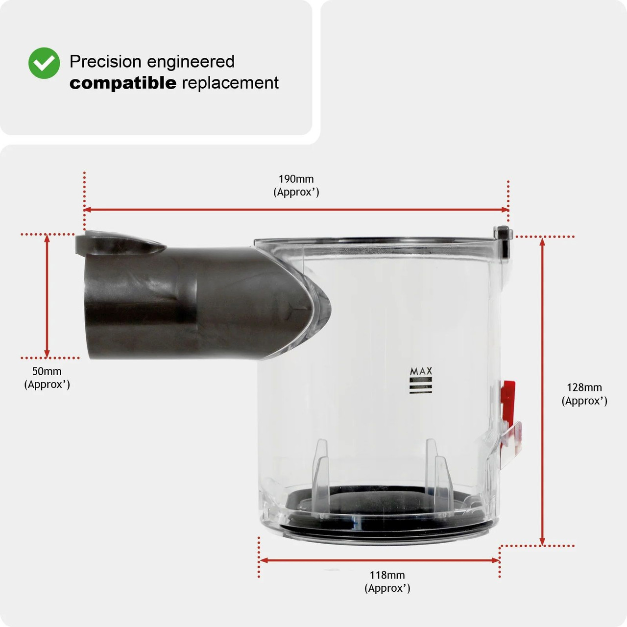 Hygieia Dust Bin - For Dyson V6 SV03, DC58, DC59, DC61, DC62 Models - Image 7