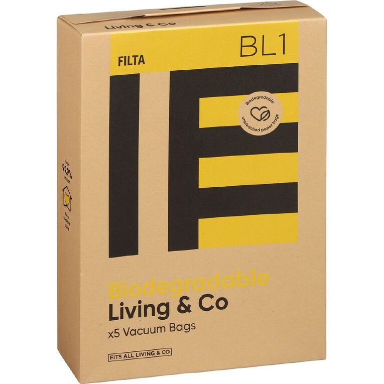 Ultra Clean BL1 Vacuum Paper Bags for Living & Co 70072 5 Pack - Image 2