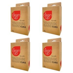 4x 10pc CleanUp CU65 Replacement Vacuum Bags Set Pro Series Cleaners White