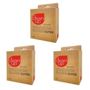 3x 5pc CleanUp CU133 Replacement Synthetic Vacuum Bag for Wertheim Models White